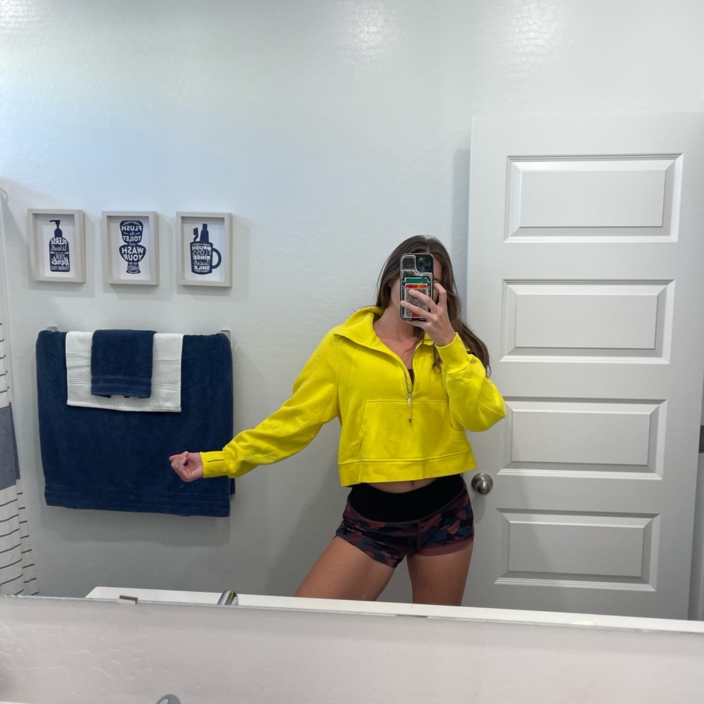 Lululemon Scuba Cropped Hoodie Yellow